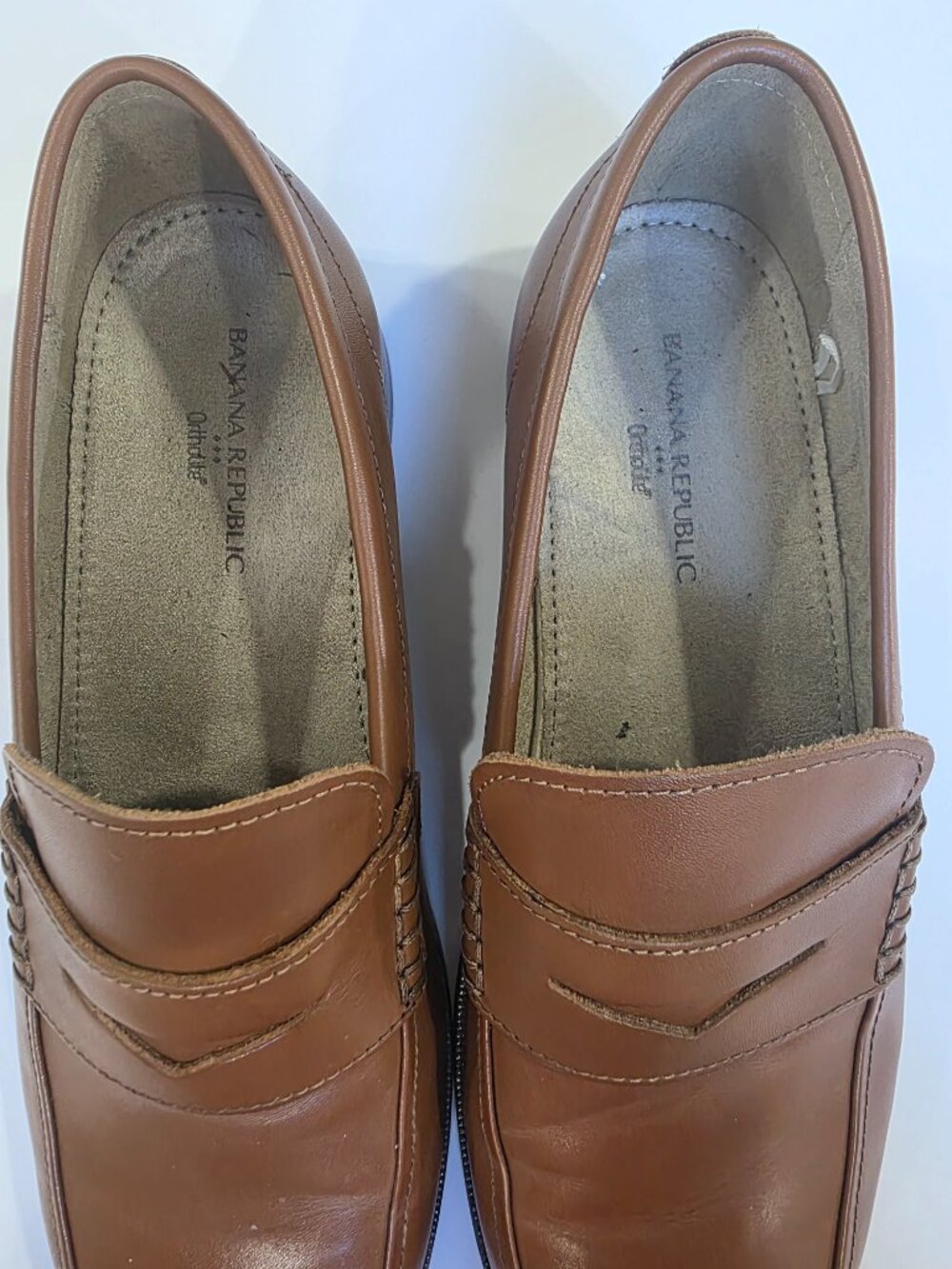 Banana Republic Men’s Brown‎ Leather Loafers Ortholite Size 10.5 - Picture 2 of 7